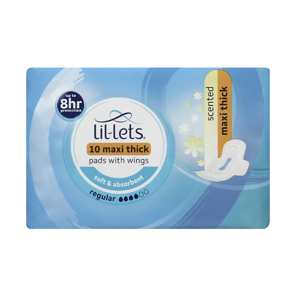 Lil-Lets Maxi Thick Pads Regular Scented 10