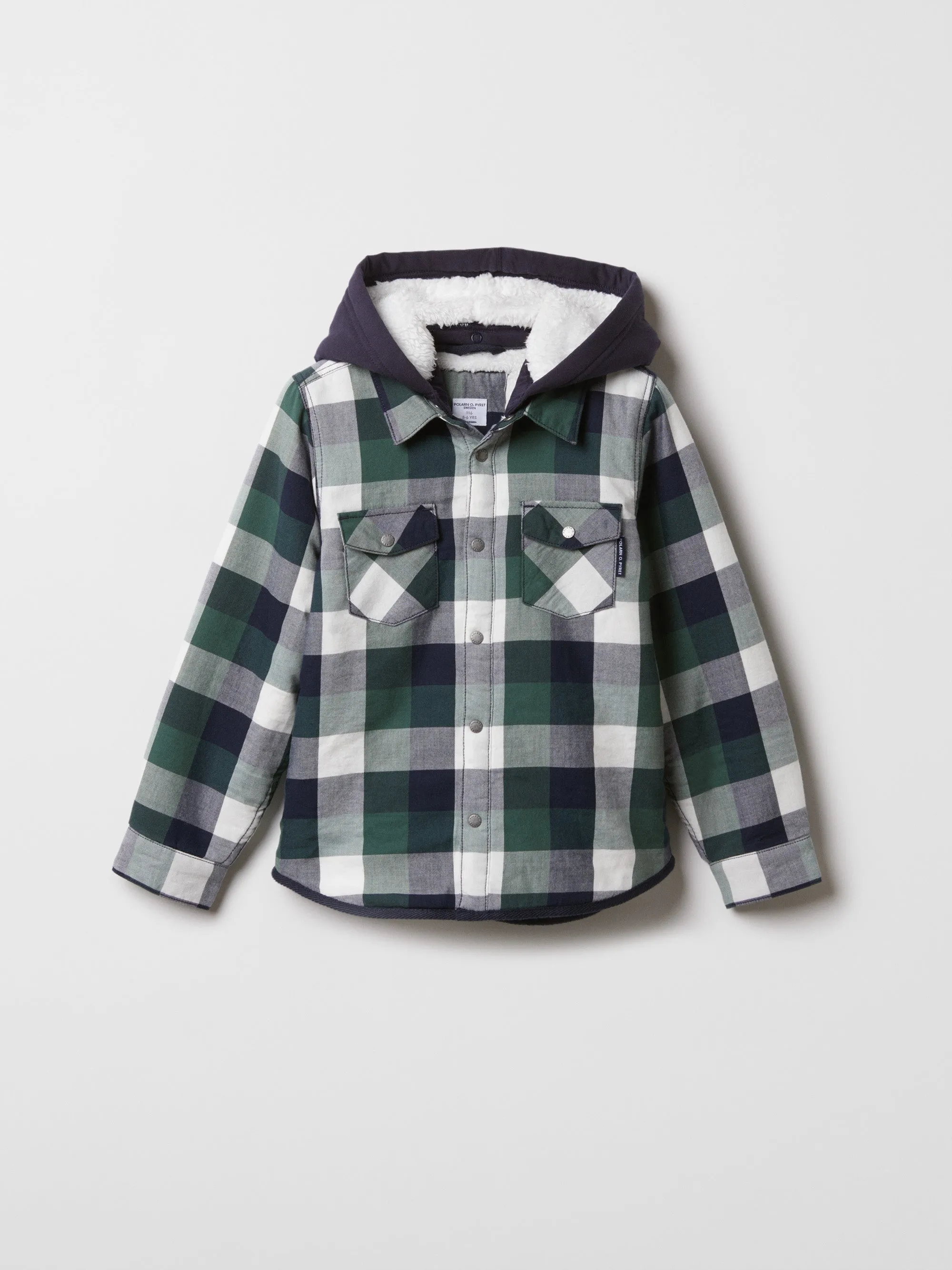 Lined Checked Kids Shirt