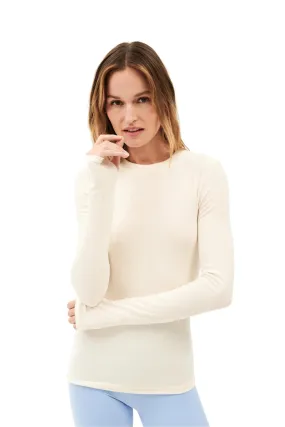 Louise Rib Long Sleeve, Creme