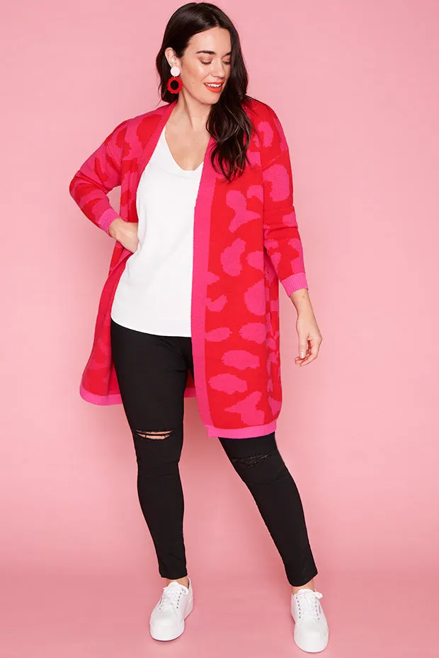 Lucy Pink & Red Cardi