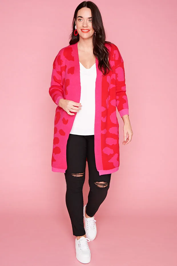 Lucy Pink & Red Cardi