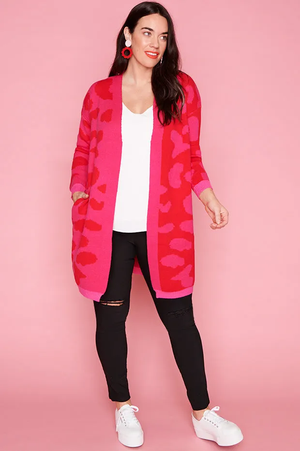 Lucy Pink & Red Cardi