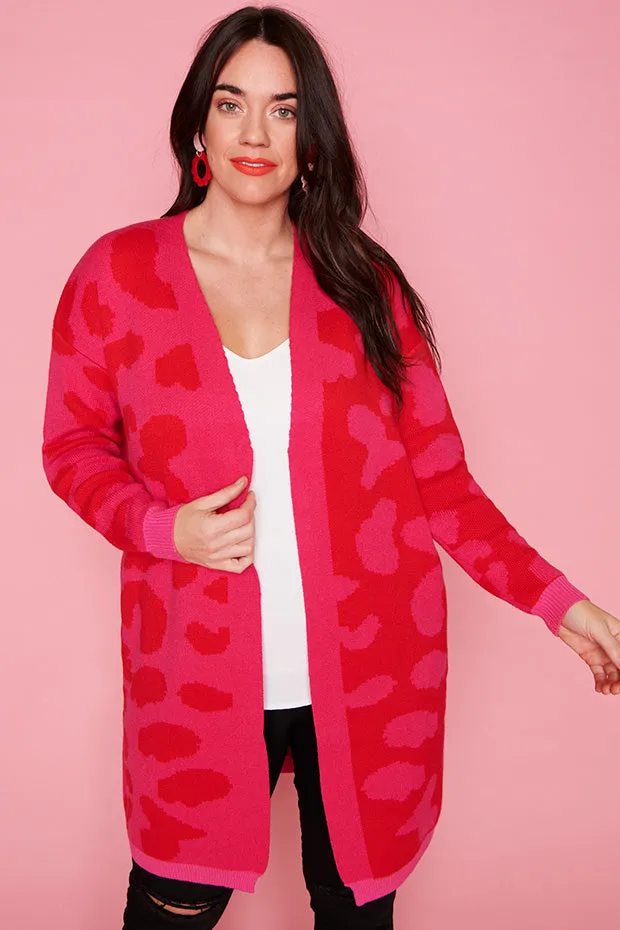 Lucy Pink & Red Cardi