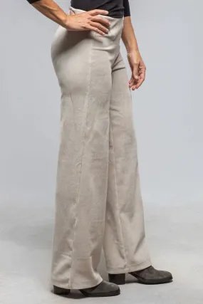 MAC Anna Wide Cosy Corduroy Jersey Pant In White Sand