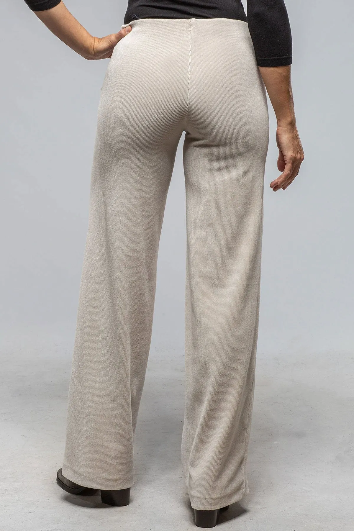 MAC Anna Wide Cosy Corduroy Jersey Pant In White Sand