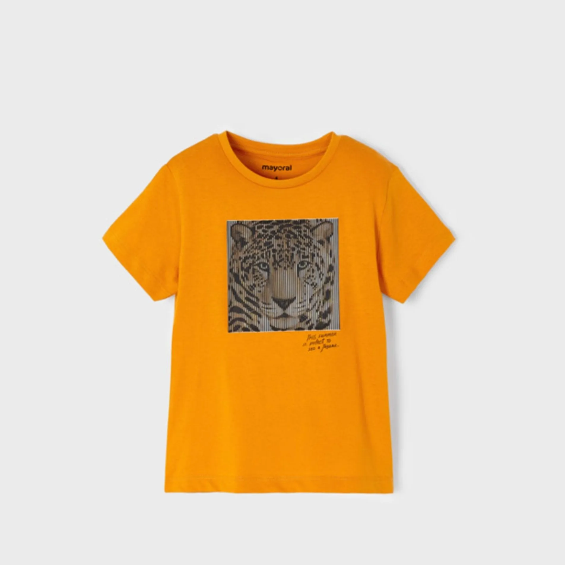 Mayoral Boys EcoFriends Orange 3D Tiger Short Sleeve T-Shirt