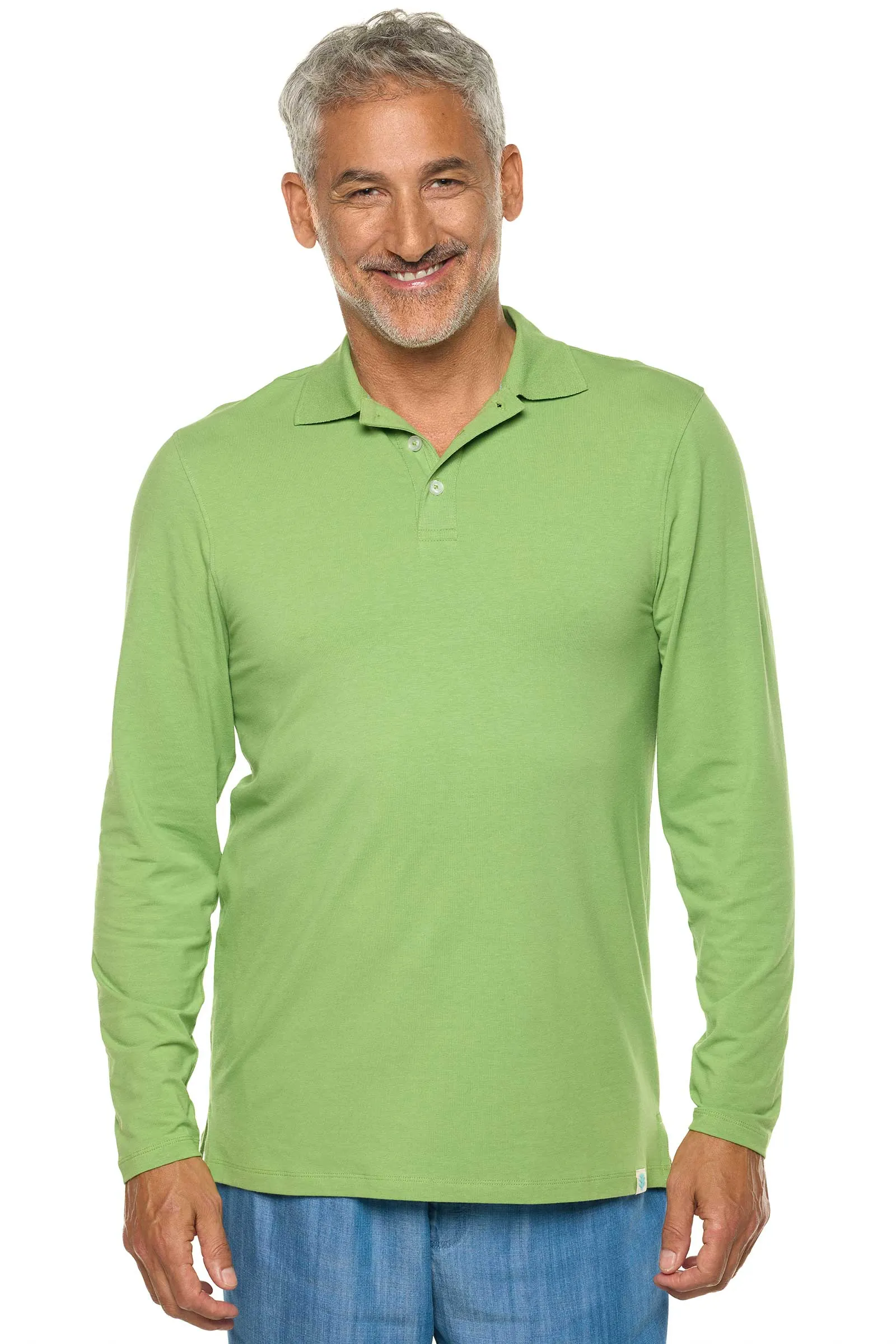 Men's Coppitt Long Sleeve Weekend Polo  |  Soft Fern