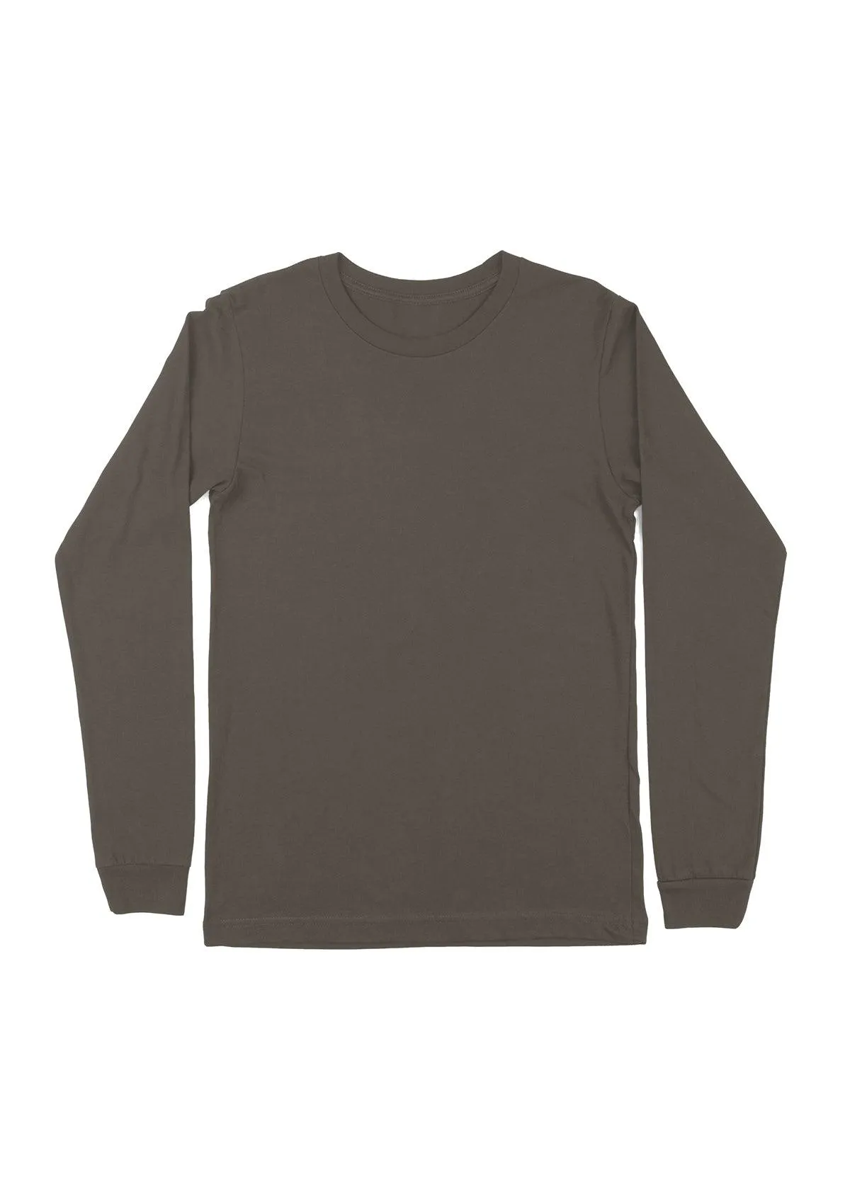 Mens T-Shirt Long Sleeve Crew Neck Asphalt Gray