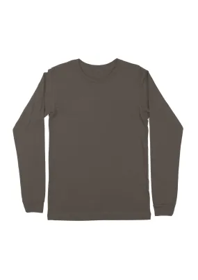 Mens T-Shirt Long Sleeve Crew Neck Asphalt Gray