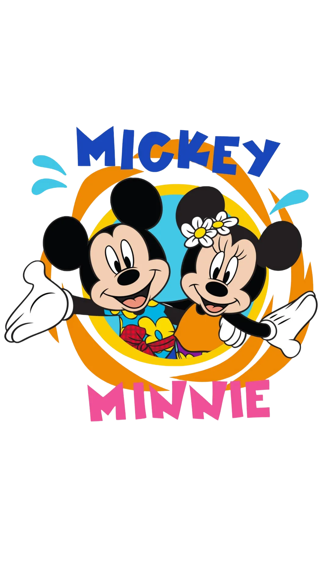 Mickey Minnie Printed  White Women's Oversized T-Shirt