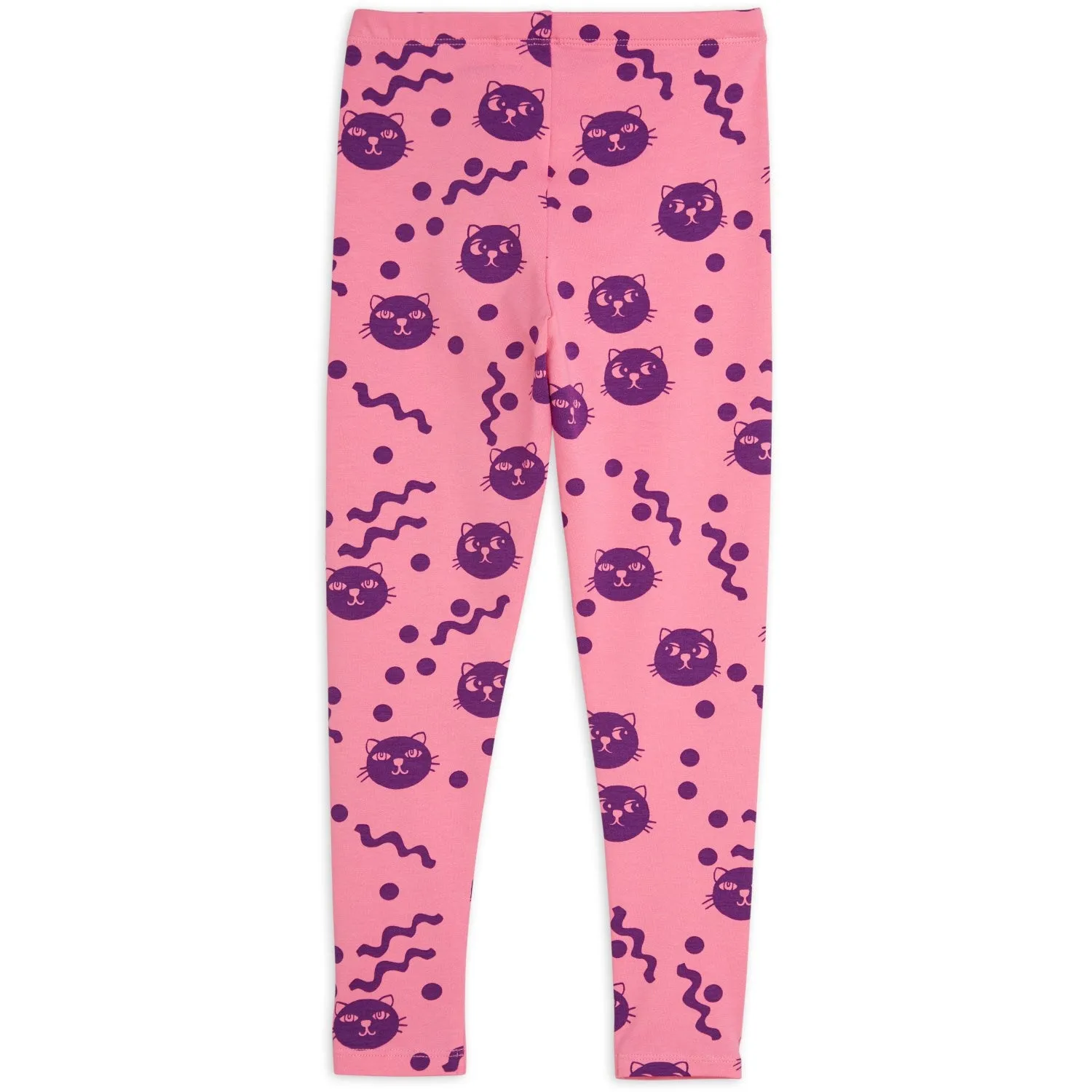 Mini Rodini Pink Squiggly Cats AOP Leggings