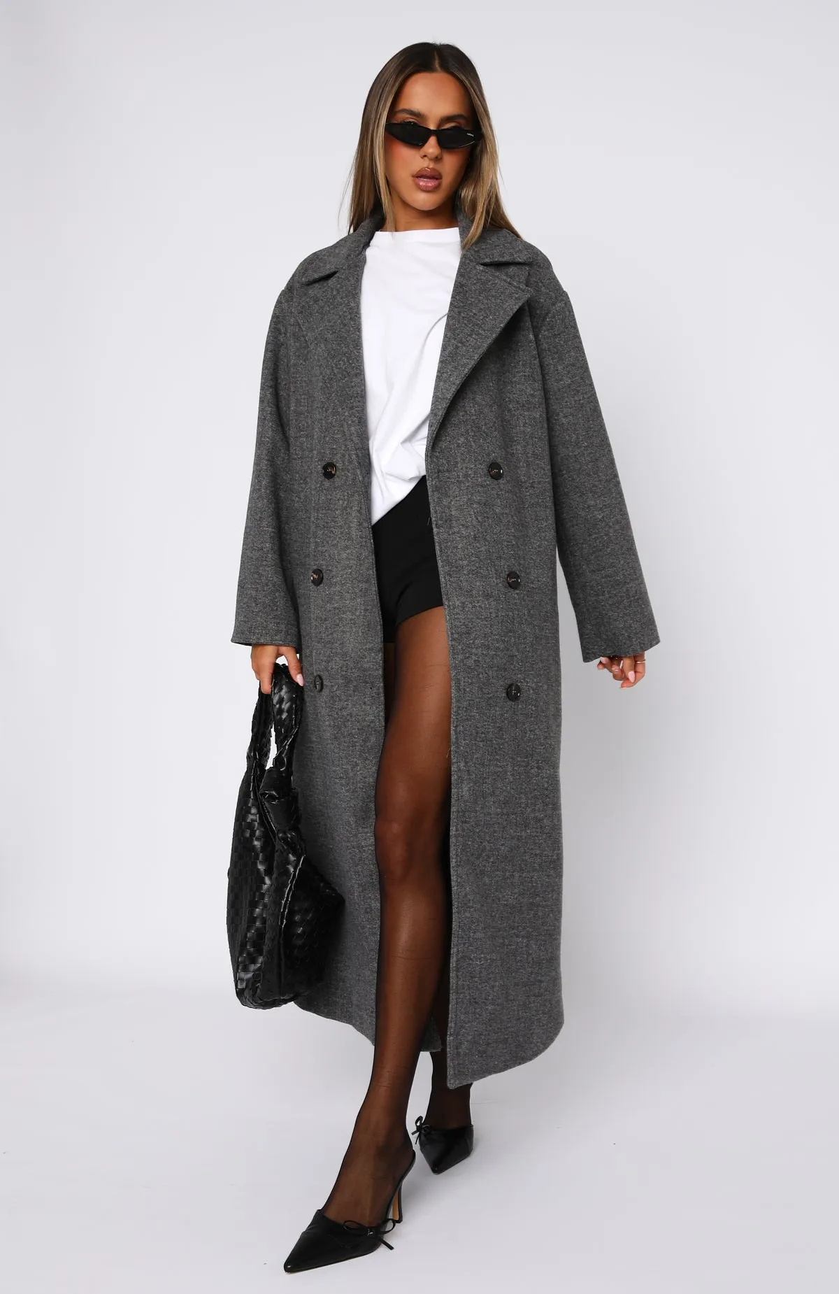 Modern Edge Oversized Coat Charcoal