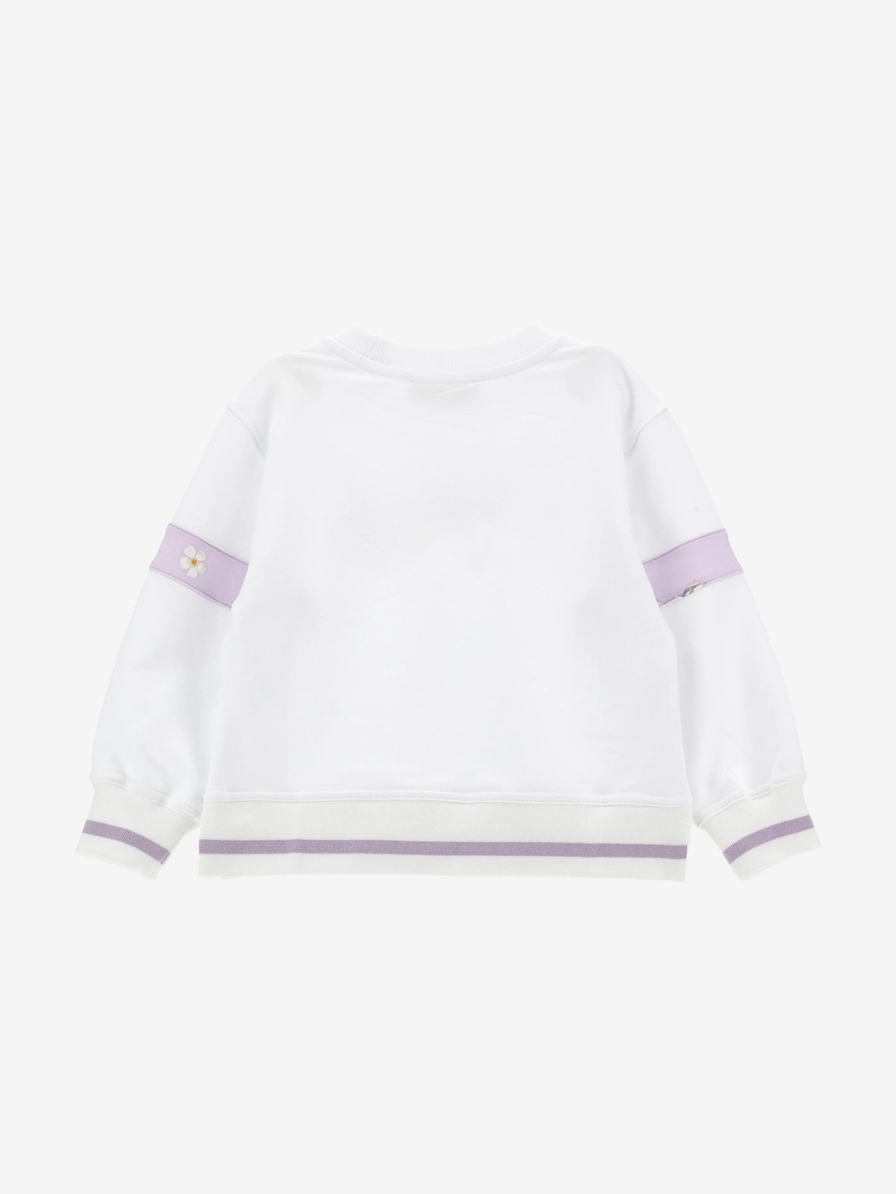 Monnalisa Girls Romantic Flowers Sweatshirt in White