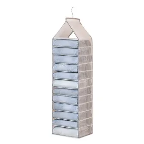 Multi-Compartment Wardrobe Organizer Hanging Bag - PVC, 12 Grids