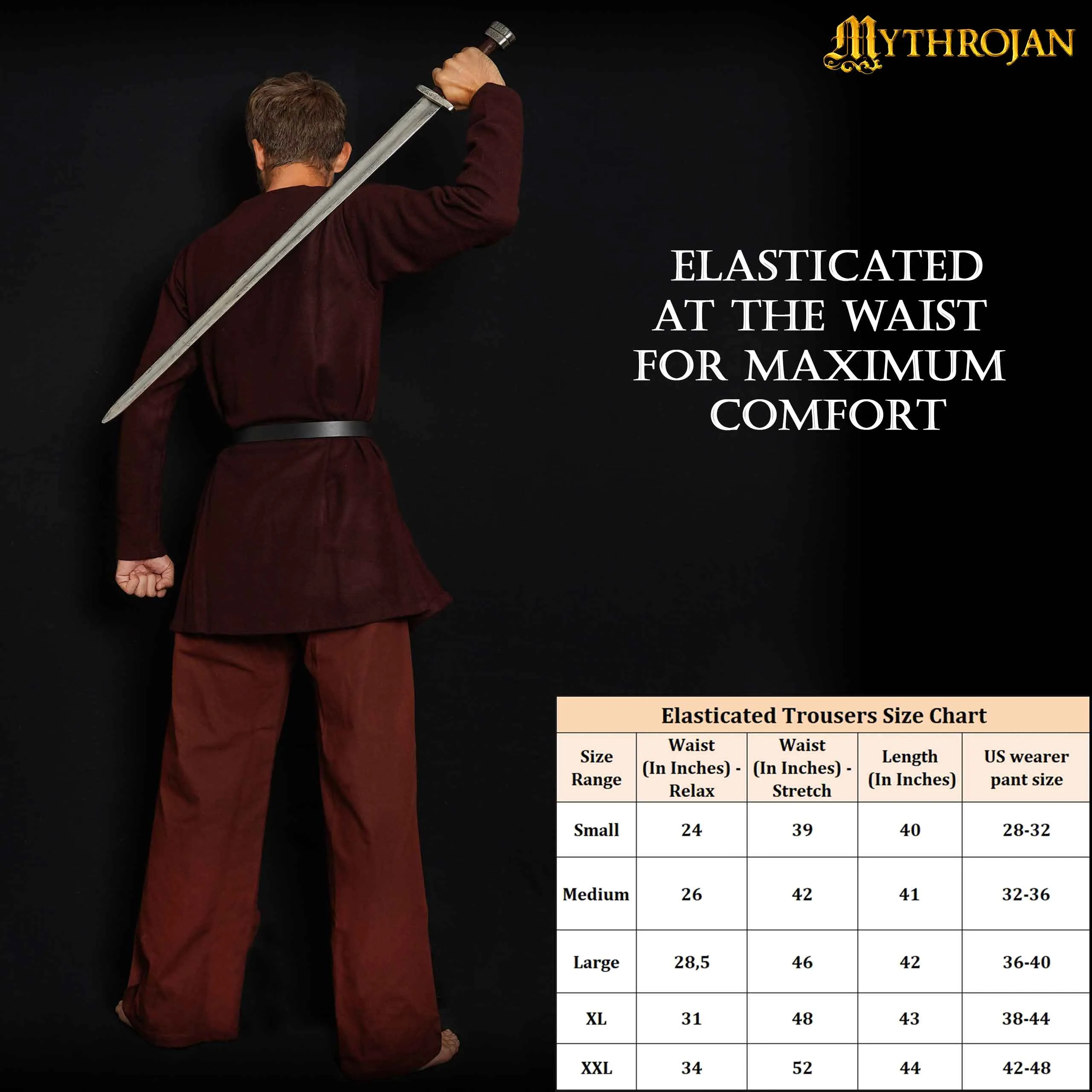 Mythrojan Warrior Canvas Trousers - Brown