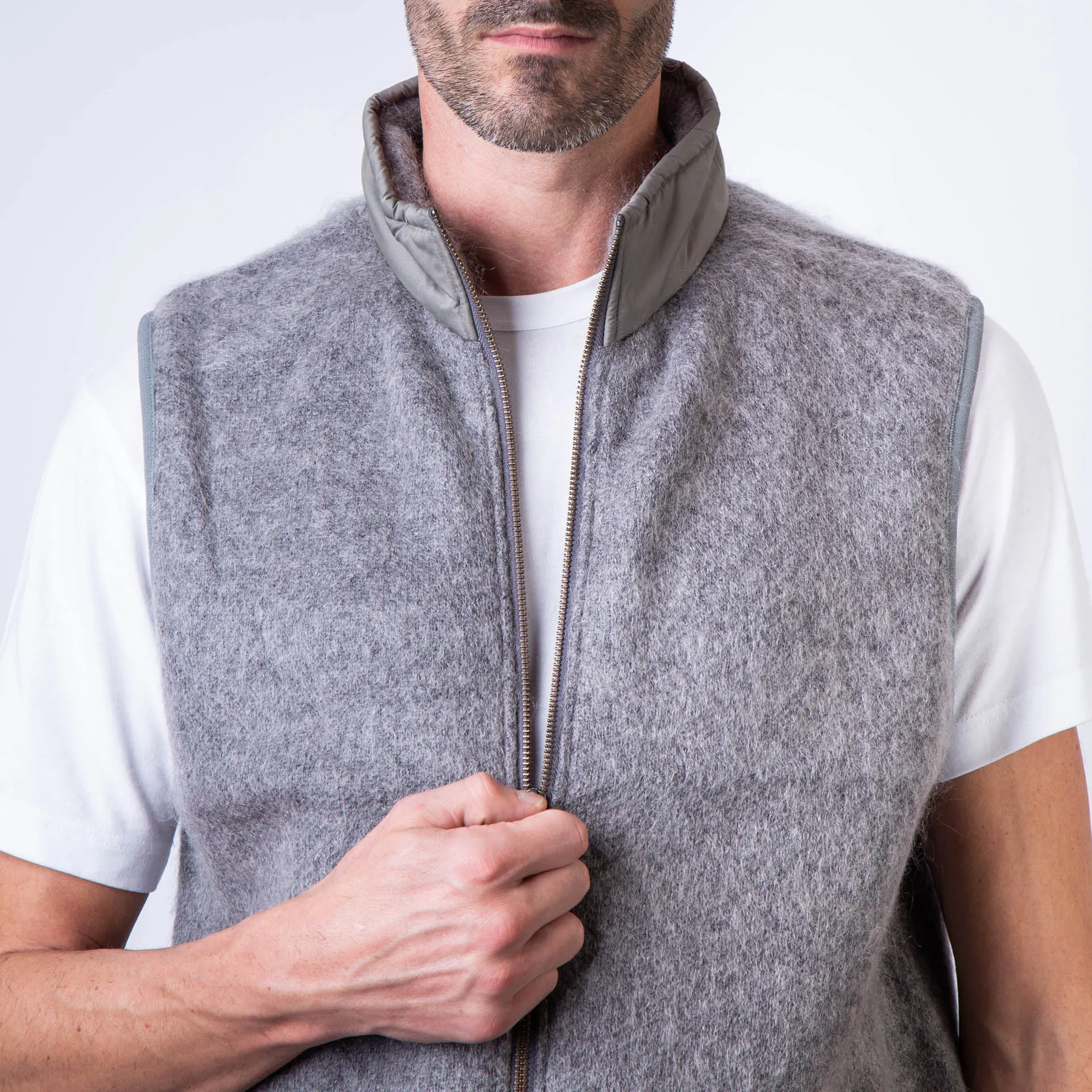 NANAMICA GILET S24FN030E HEATHER GRAY