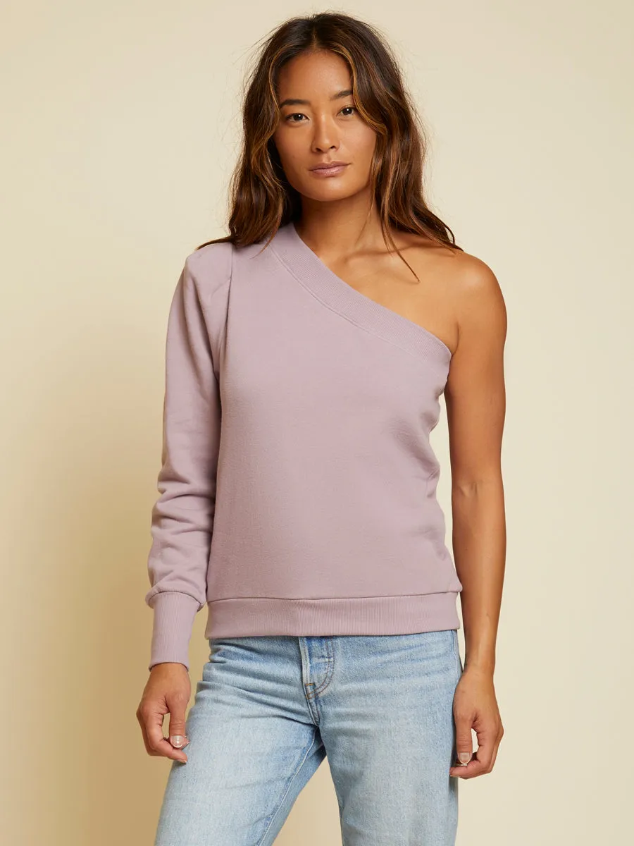 Nation LTD - Alaia One Shoulder Sweatshirt in Hopeless Romantic