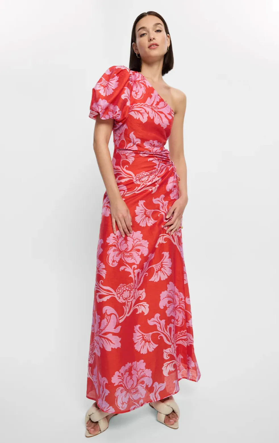 OLINA ONE SHOULDER MAXI DRESS - OLINA