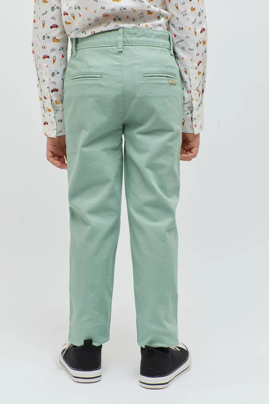 One Friday Green Slim Fit Trouser