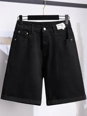 oversize causal high waist loose short bottom pants jeans