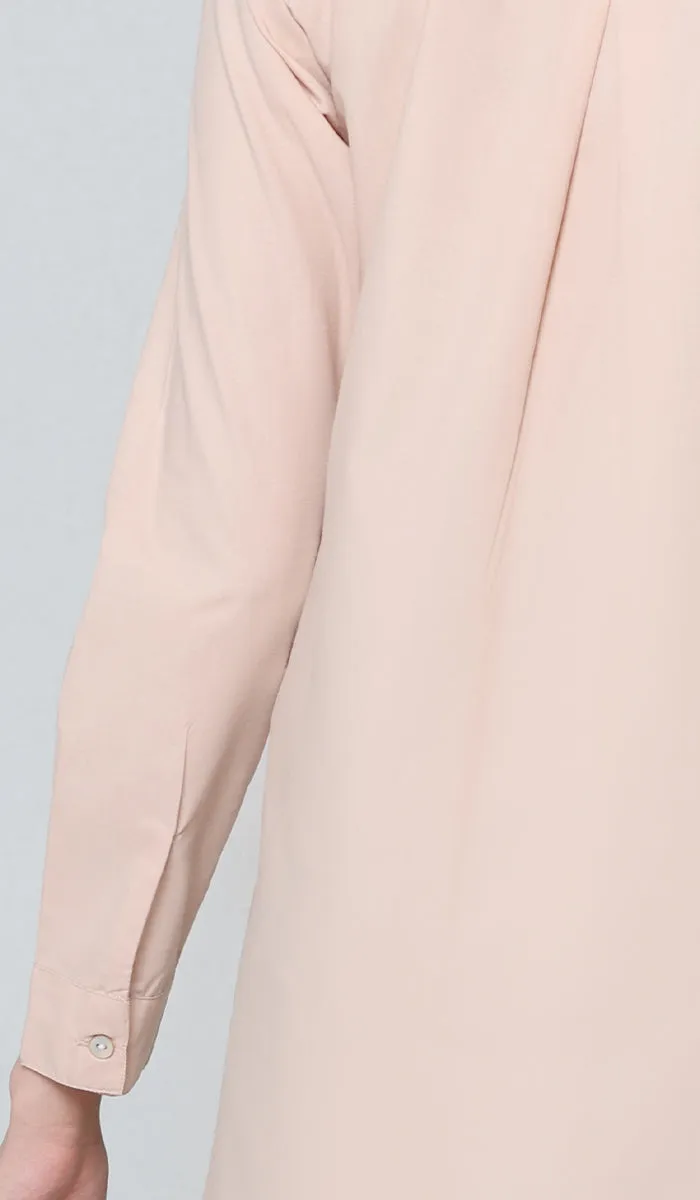 Parisa Mostly Cotton Long Modest Everyday Tunic - Blush