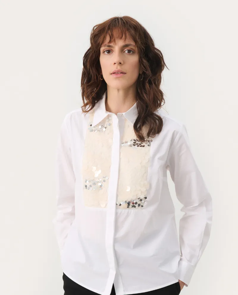 Part Two Maye White Sequin Shirt