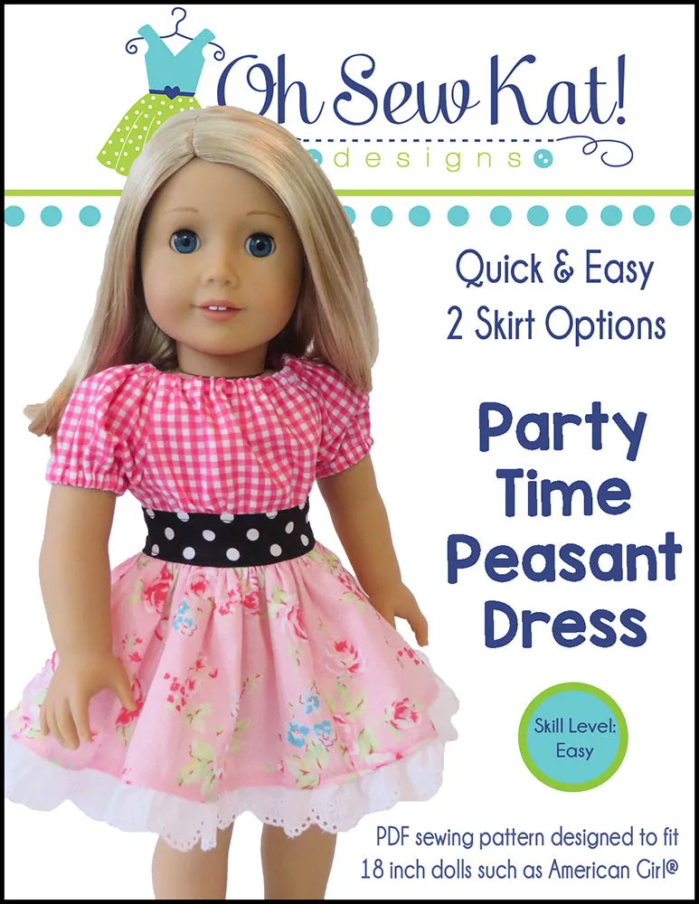 Party Time Dress 18 Inch Doll Sewing Pattern