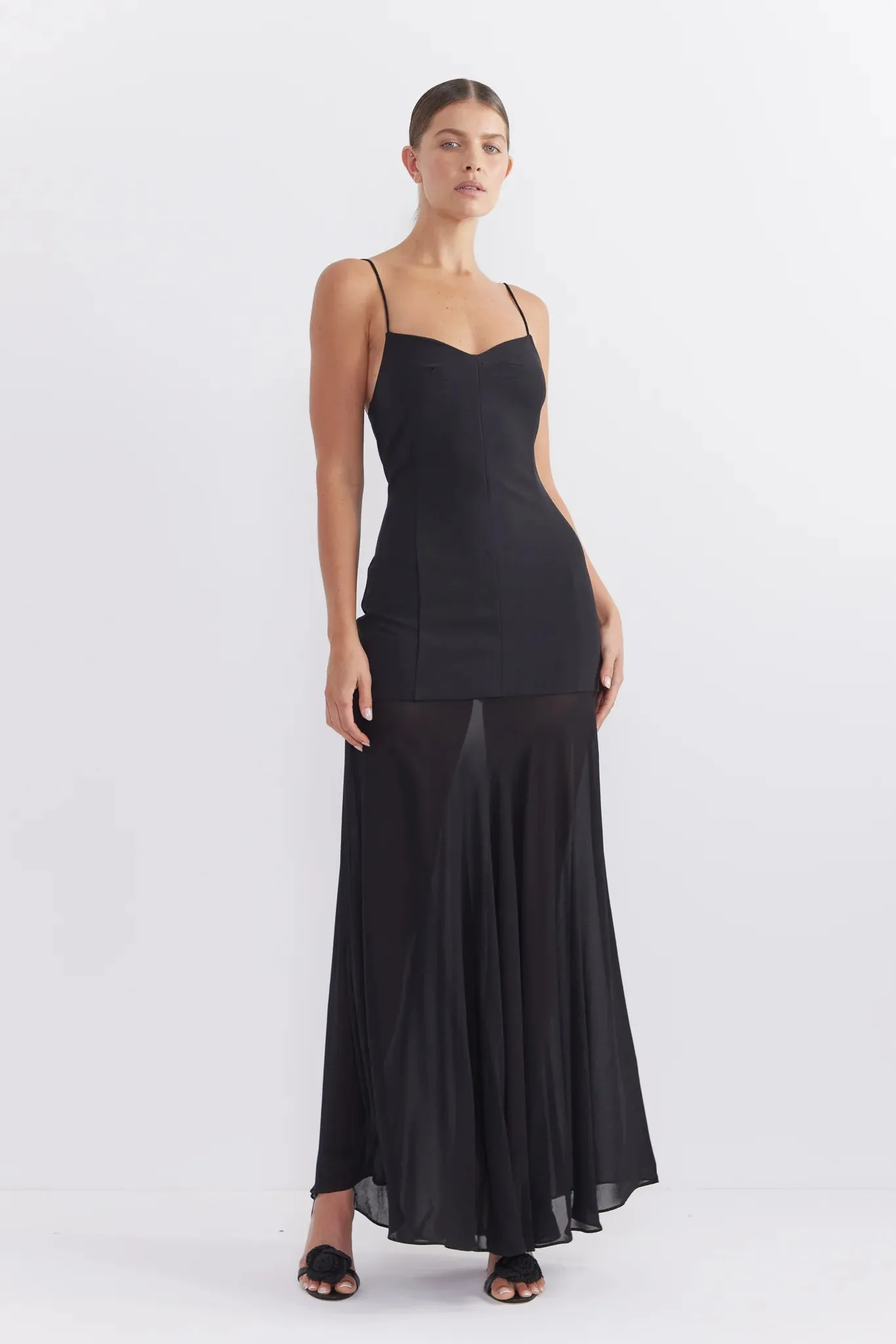 Pasduchas- Harriette  Black Sheer Maxi