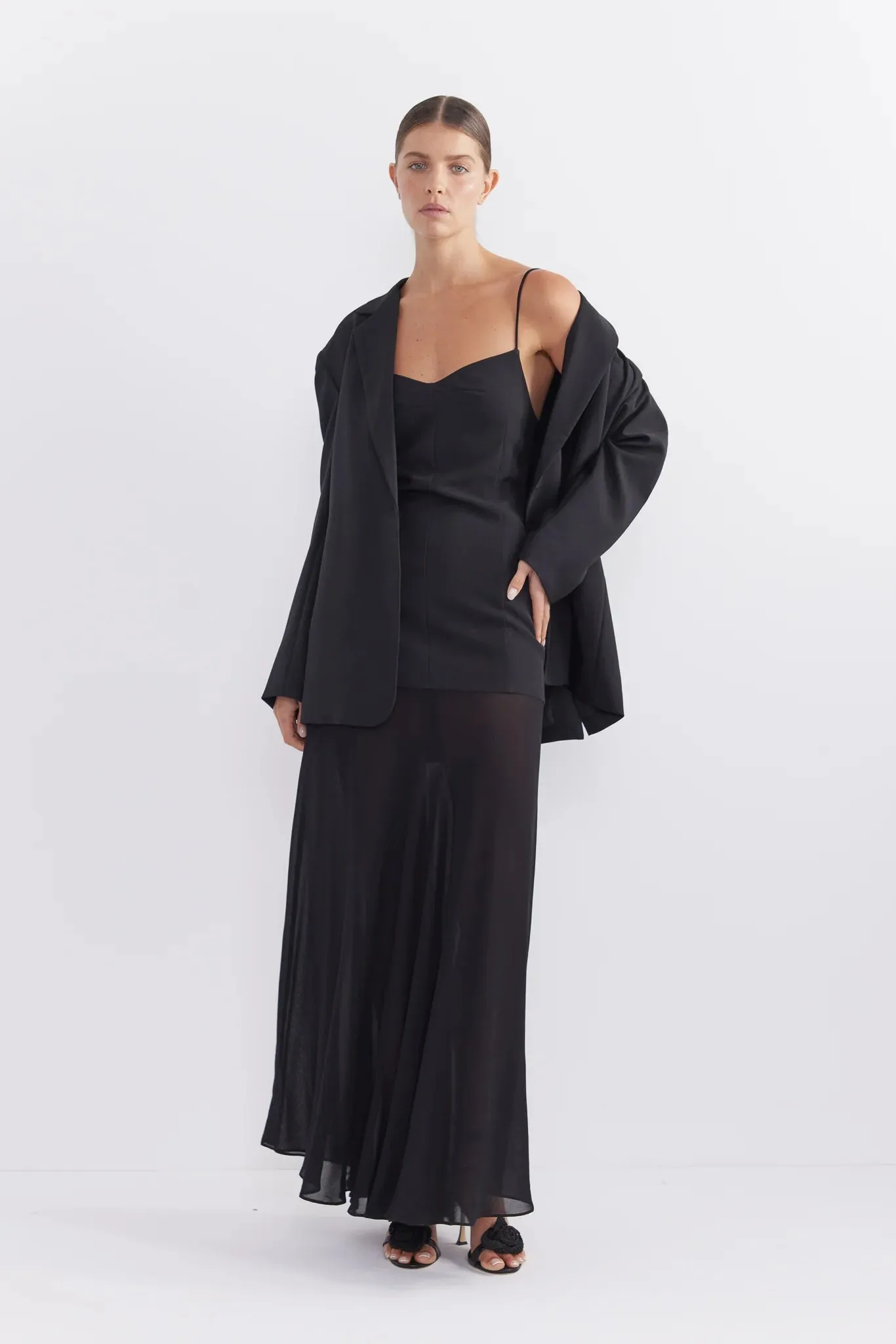 Pasduchas- Harriette  Black Sheer Maxi