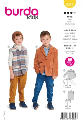 Patron Burda Enfant n°9234 : Veste & Gilet