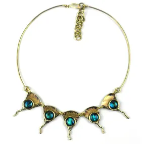 Paua Ocean Necklace Brass Images