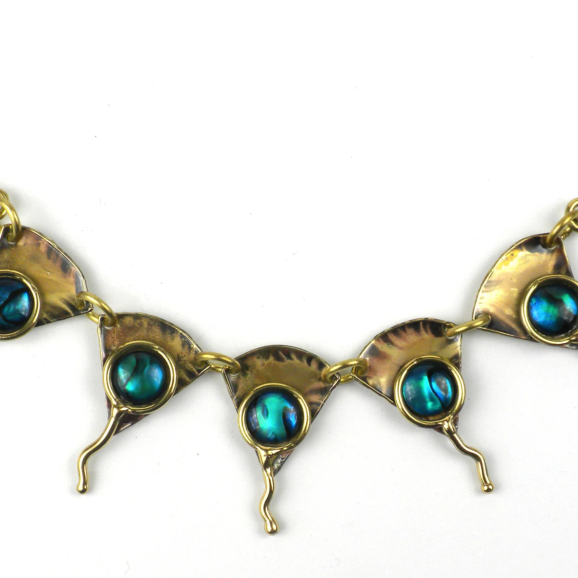 Paua Ocean Necklace Brass Images