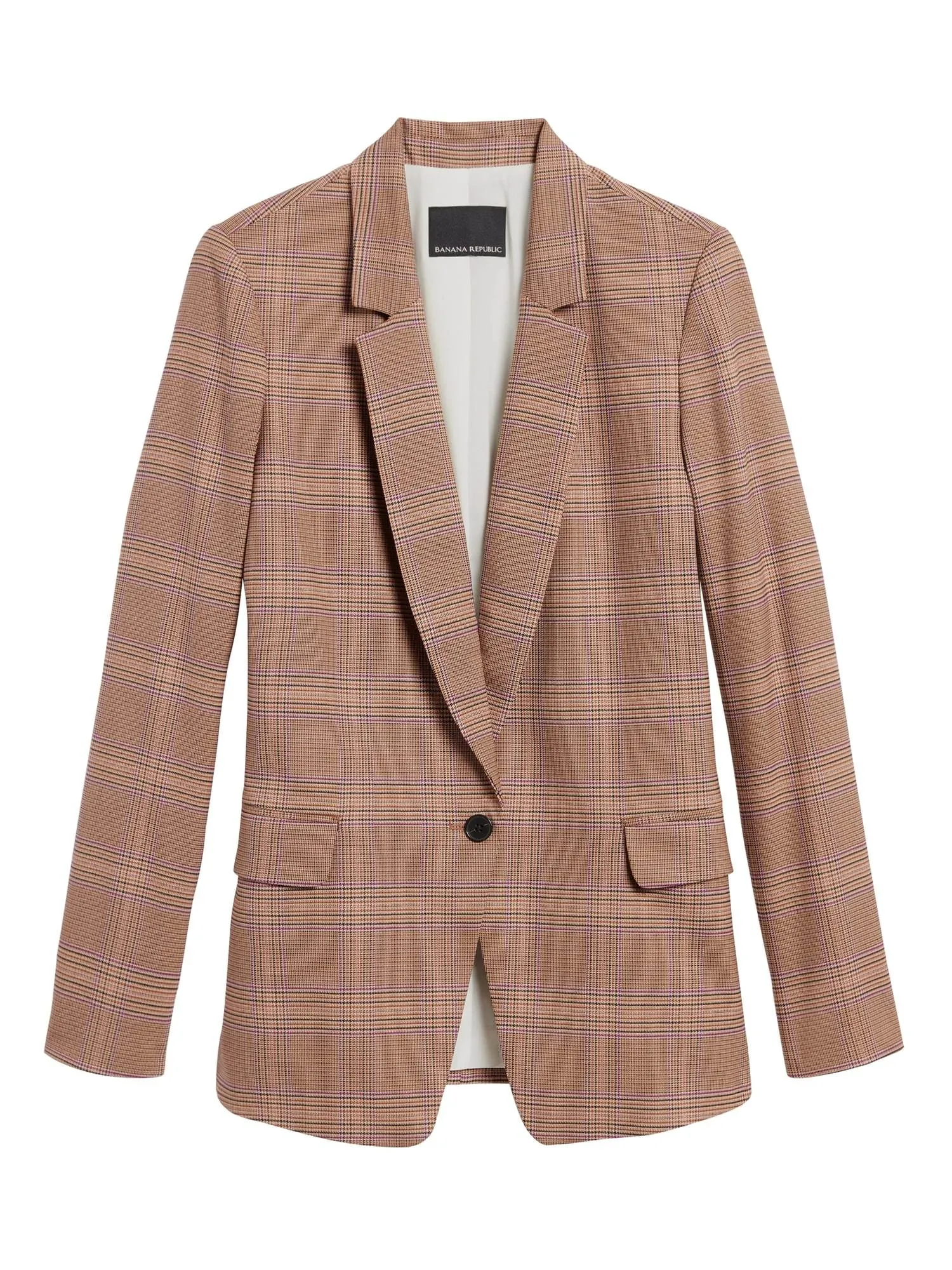 Plaid Soft Blazer in Camel