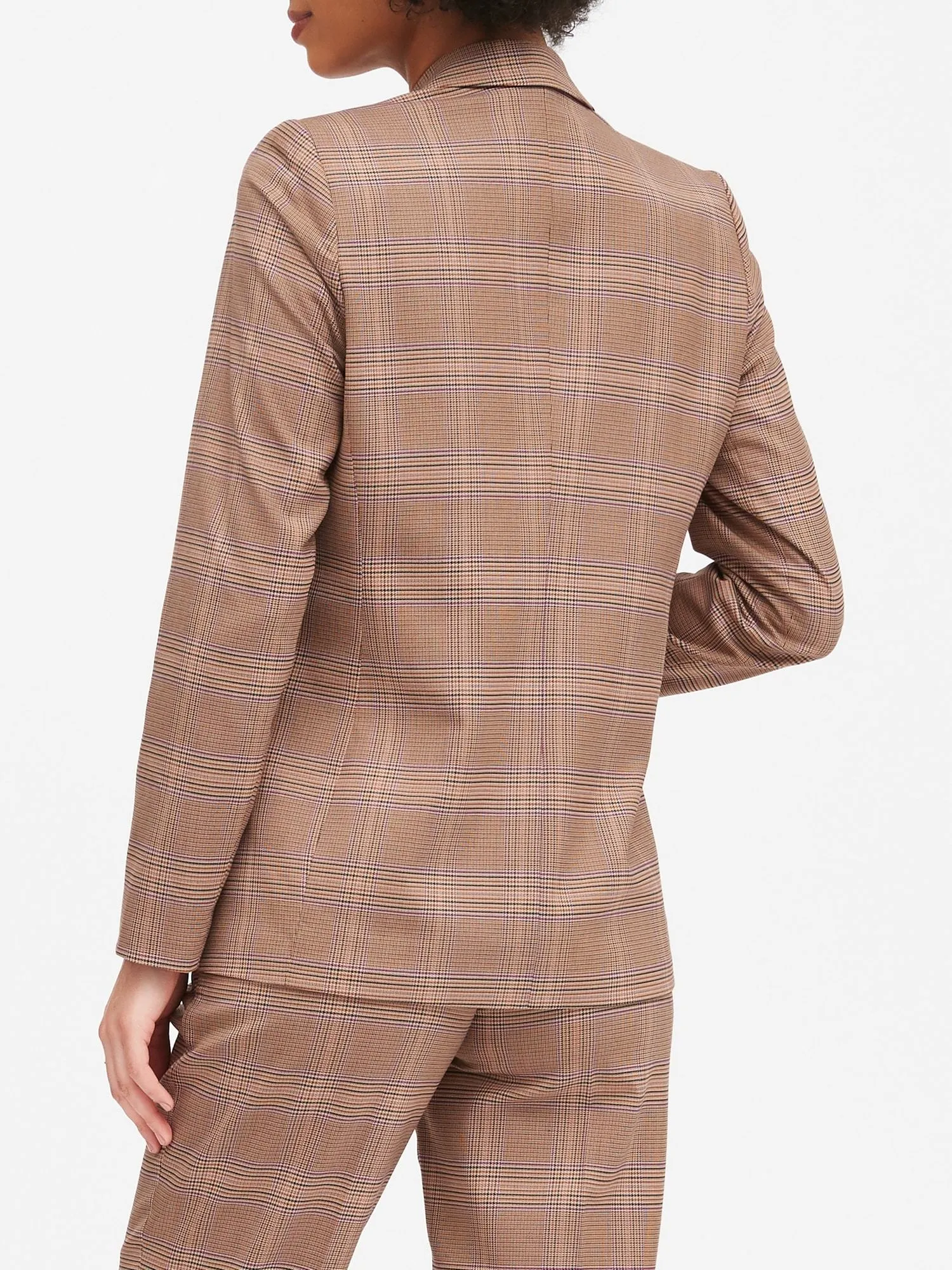 Plaid Soft Blazer in Camel