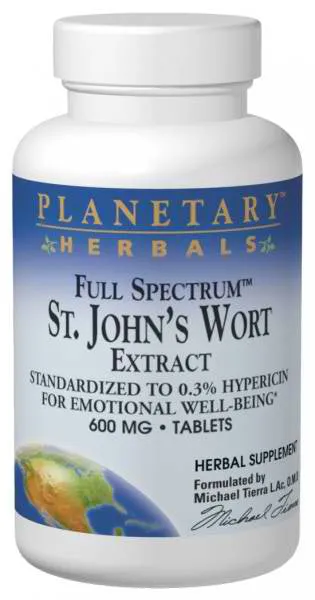 PLANETARY HERBALS - St. Johns Wort Extract Full Spectrum 600 mg - 120 Tablets