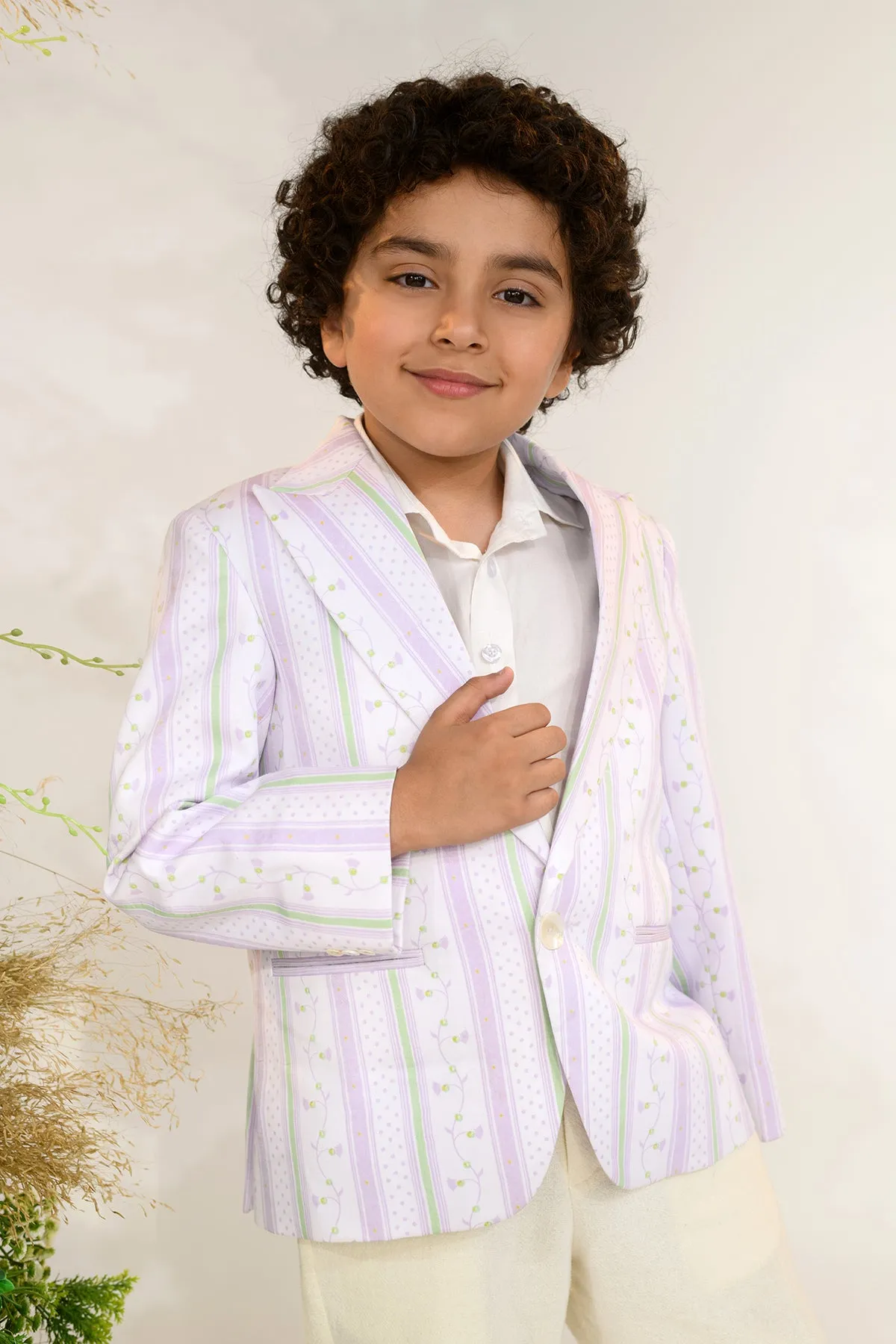 Plum Channel- Printed Blazer For Boys