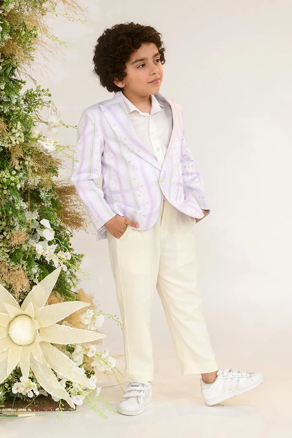 Plum Channel- Printed Blazer For Boys