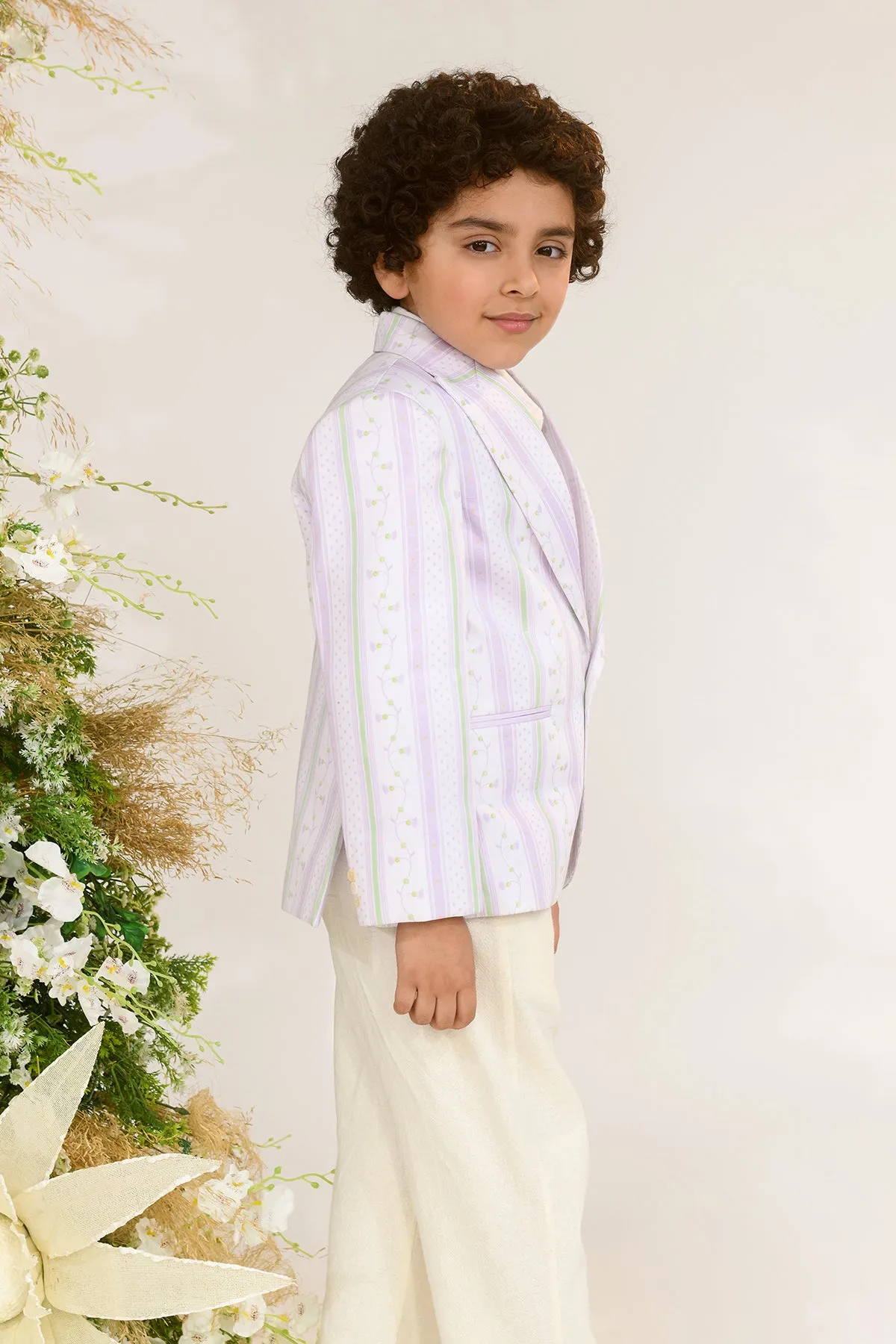 Plum Channel- Printed Blazer For Boys