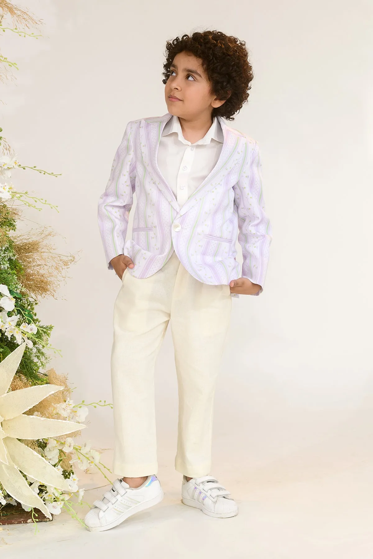 Plum Channel- Printed Blazer For Boys