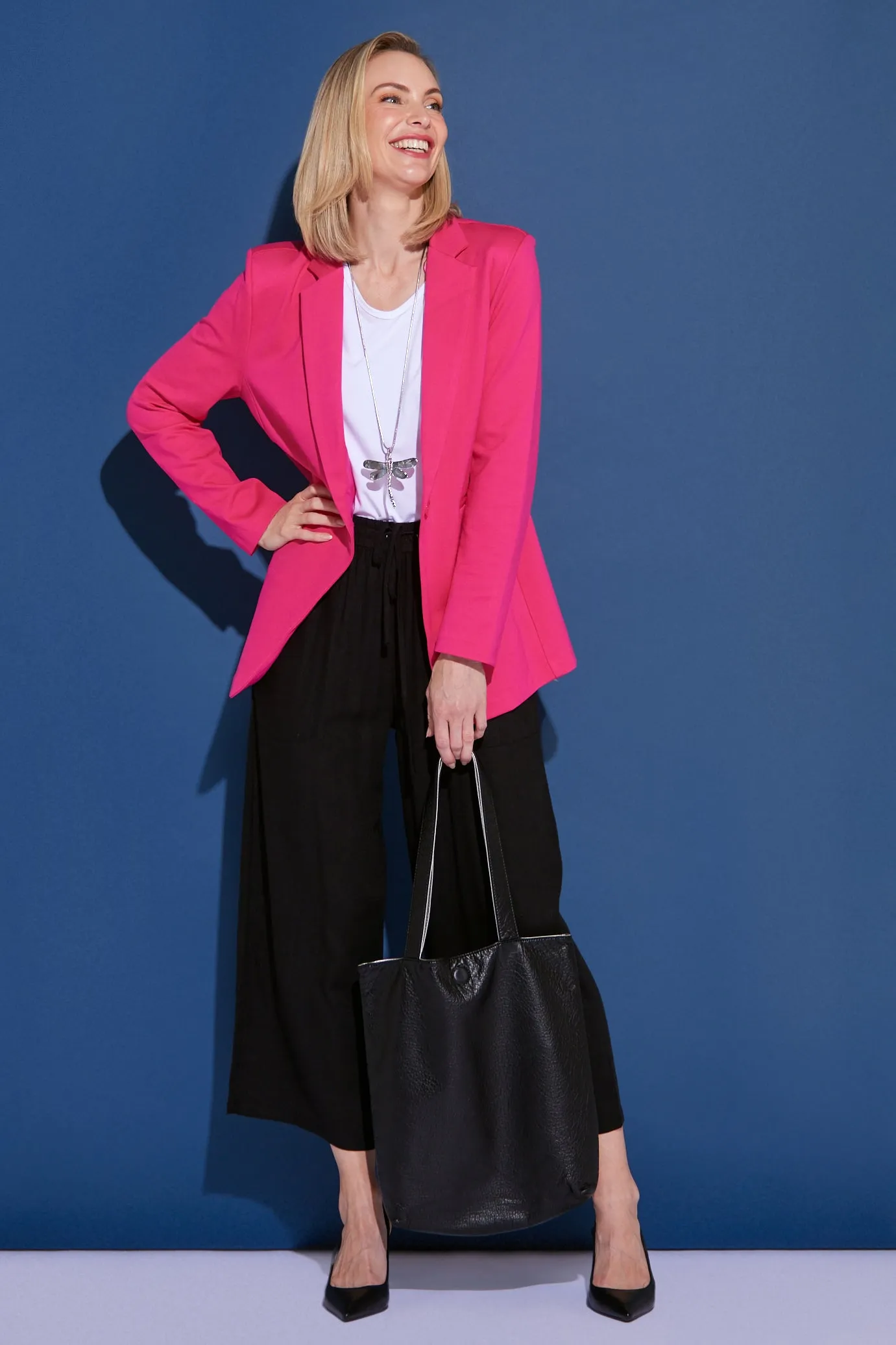 Portsea Stretch Blazer - Hot Pink