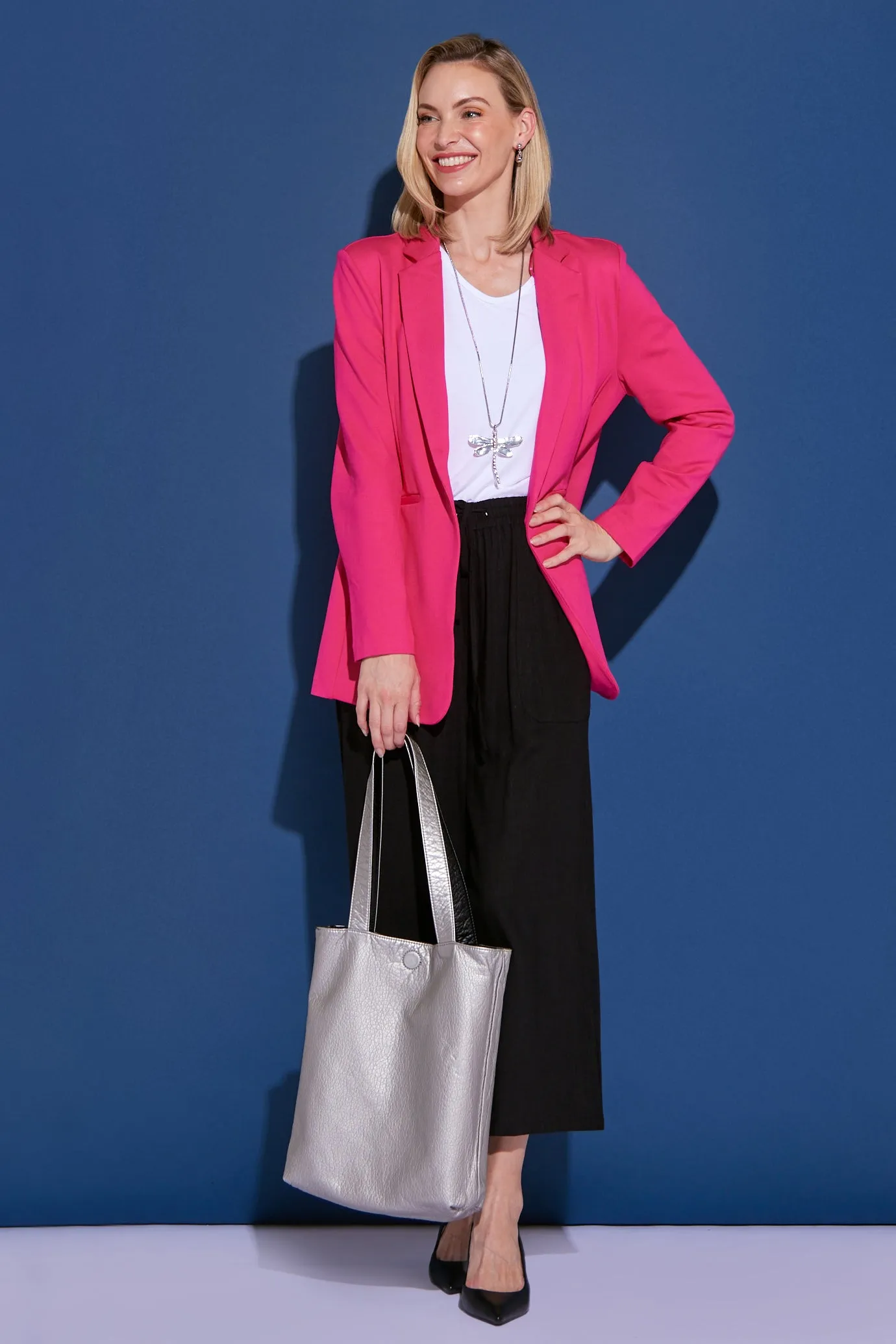 Portsea Stretch Blazer - Hot Pink