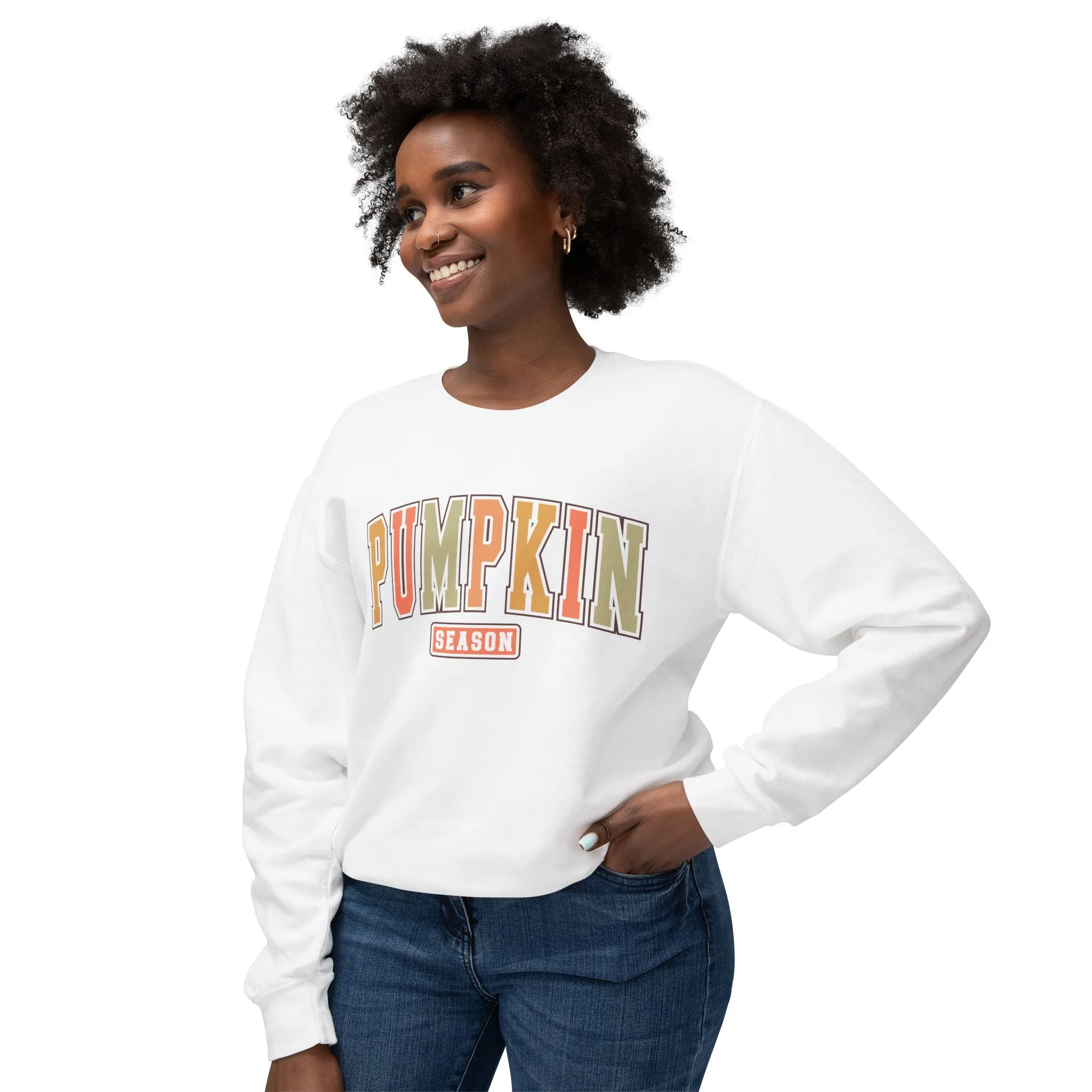 Pumpkin Season Unisex Lightweight Crewneck Sweatshirt