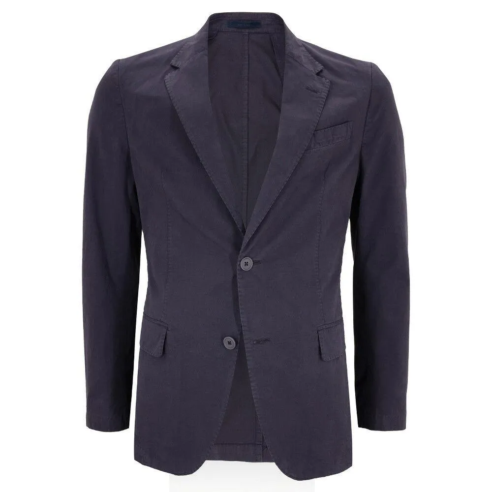 Purple Cotton Two Button Slim Fit Blazer Jacket