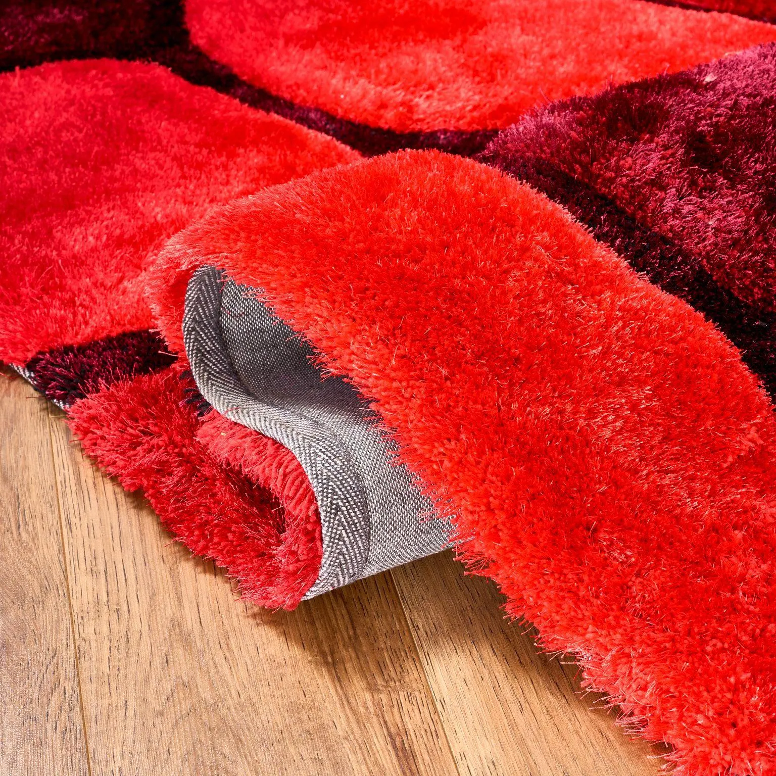 Red 3D Pebbles Shaggy Rug - Hawaii