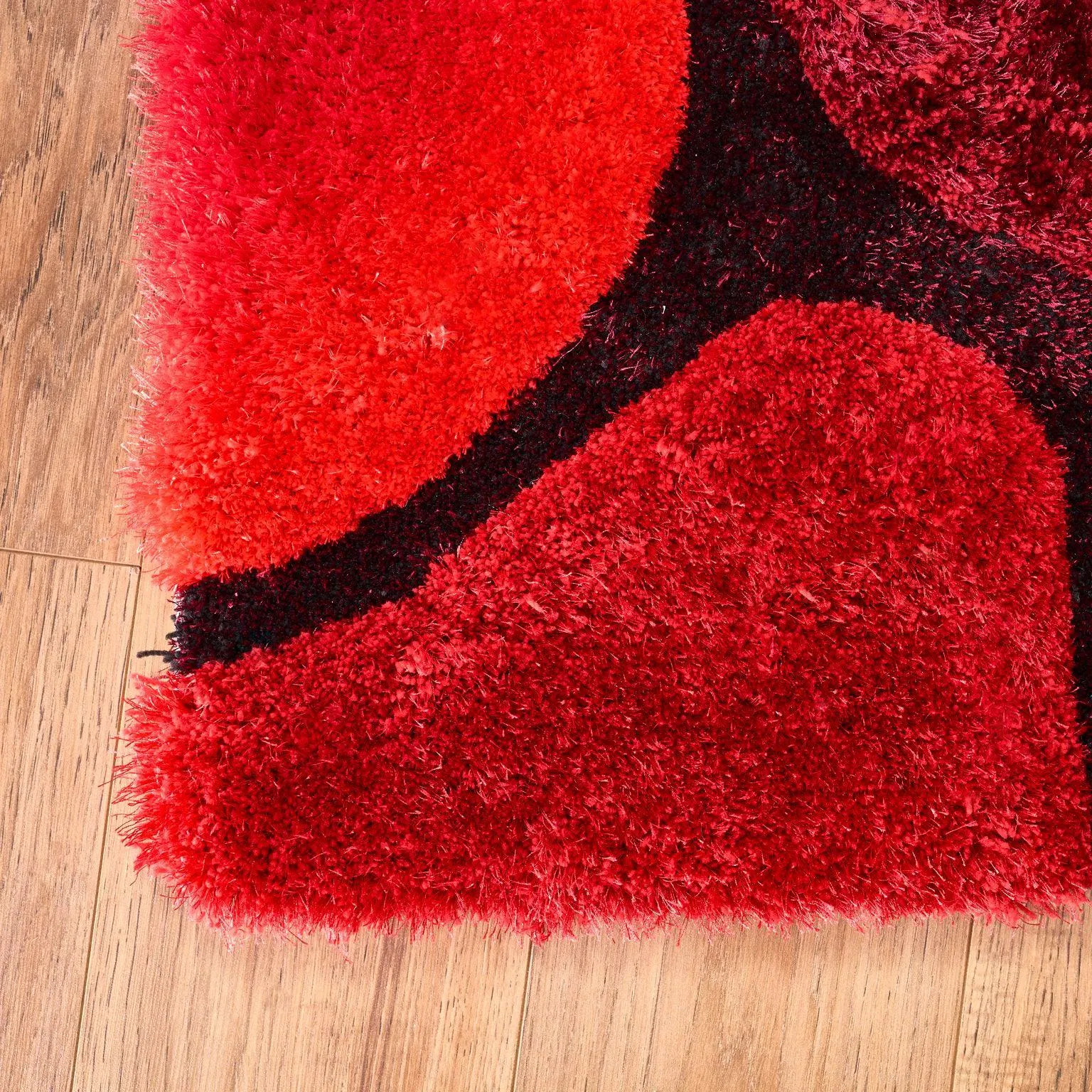 Red 3D Pebbles Shaggy Rug - Hawaii