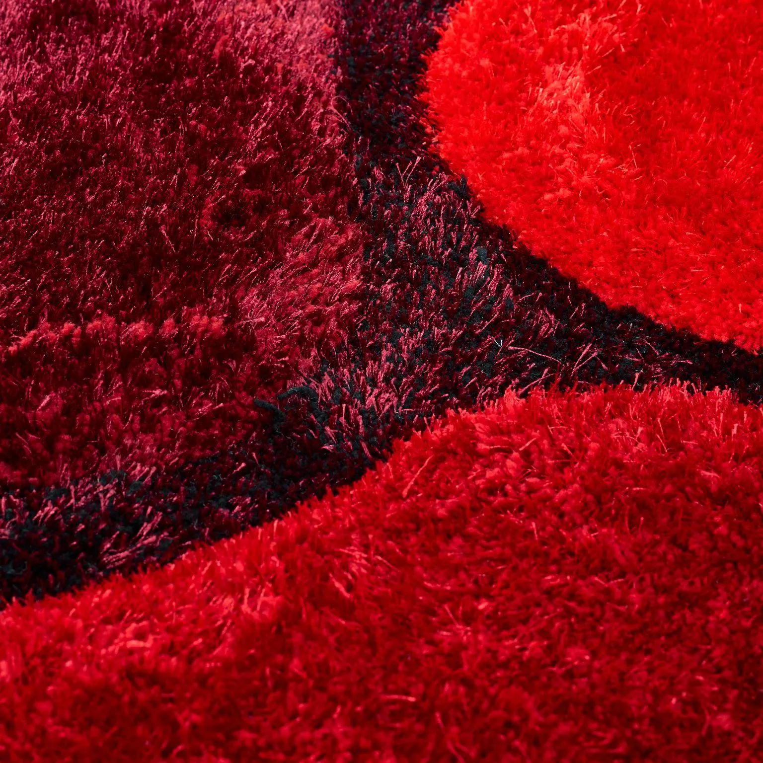 Red 3D Pebbles Shaggy Rug - Hawaii