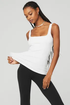 Ribbed Minimalist Tank - White