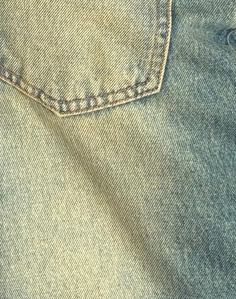 Roomy Extra Wide Low Rise Jeans in Mid Used Green