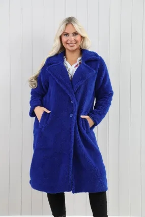 Royal Blue Teddy Coat