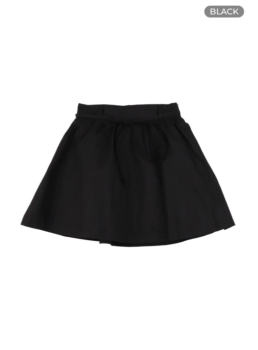 Semi-Shirred Cotton Mini Skirt OM420